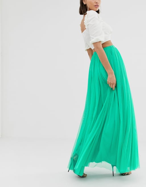 Tulle maxi skirt clearance green