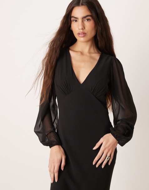 Black Long Sleeve Formal Dresses | Long Sleeve Black Tie Dresses | ASOS