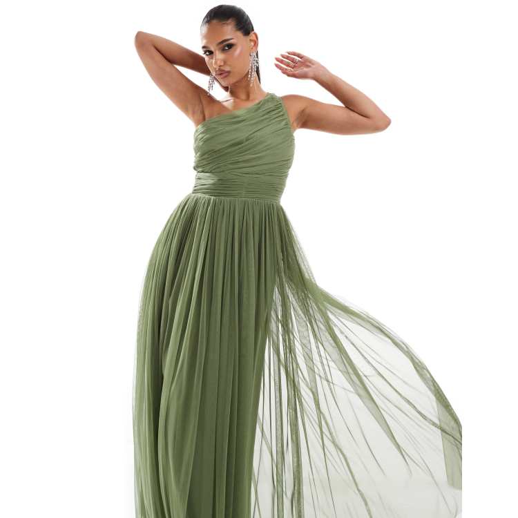 Abito Donna Lungo Monospalla In Raso - Abito Elegante Cerimonia Primavera/Estate - Foto 7