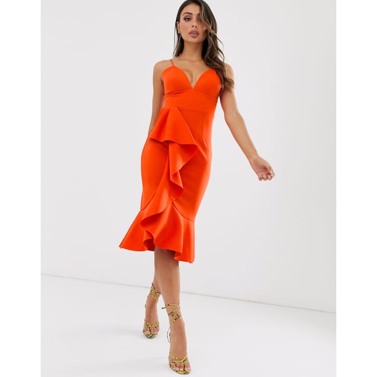 Asos orange scuba clearance dress