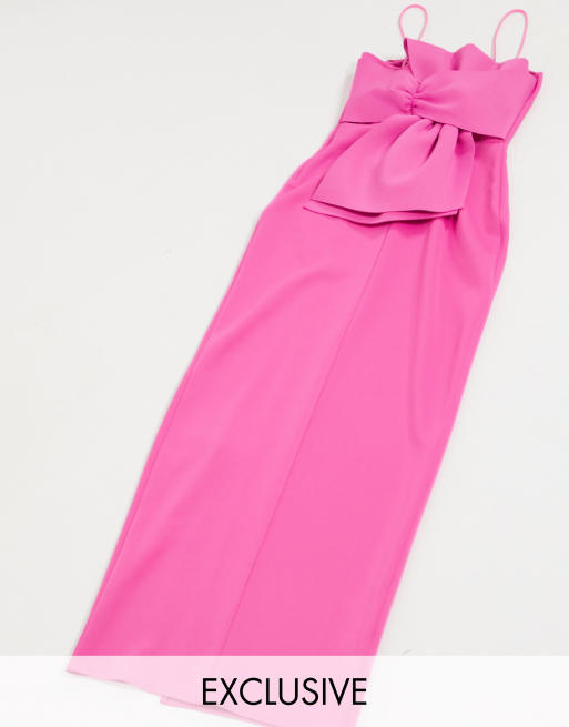 Laced In Love Pinkes Maxikleid Mit Hohem Schlitz Und Schleife Am Rucken Evesham Nj