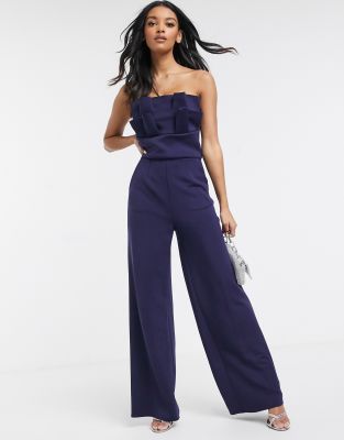 ruffle wide leg jumpsuit