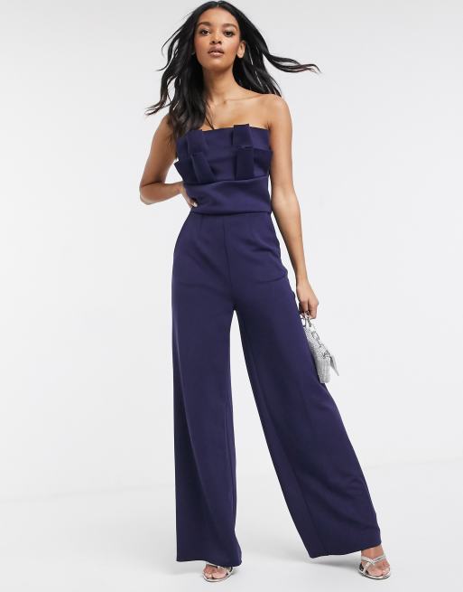 Navy deals strapless jumpsuit