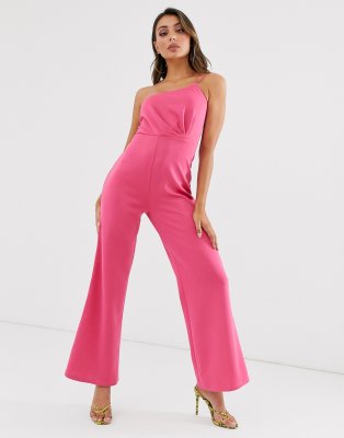 Laced in Love wide leg scuba jumpsuit in pink - Laced In Love jumpsuits ...