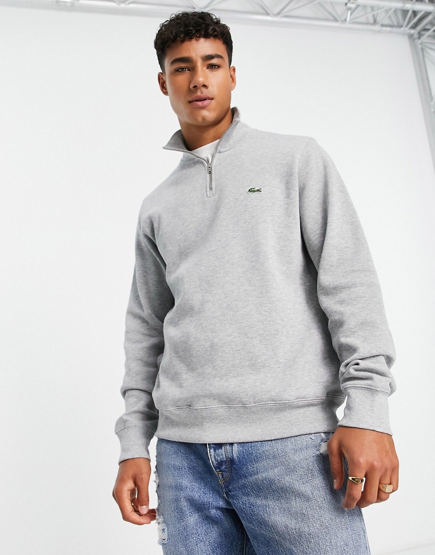 lacoste 1/2 zip sweatshirt in grey
