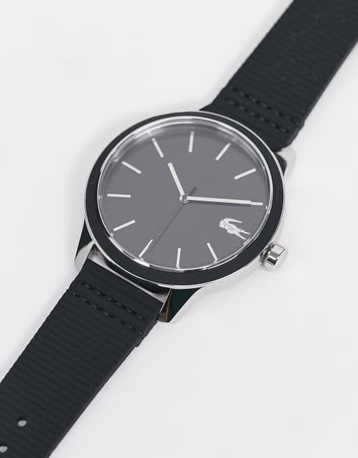 Men's lacoste 12.12 watch with black store silicone strap