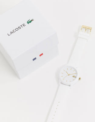 Lacoste Women's 12.12 White Rubber Strap Watch 36mm Women's Shoes In White