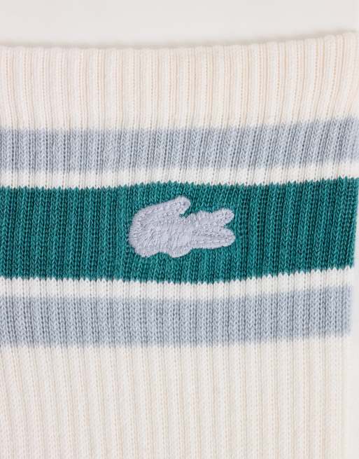 Lacoste 2-pack grafiska sportstrumpor i grönt och vitt, 3 av 3