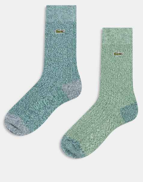Lacoste 2 pack ribbed socks in green - view 1