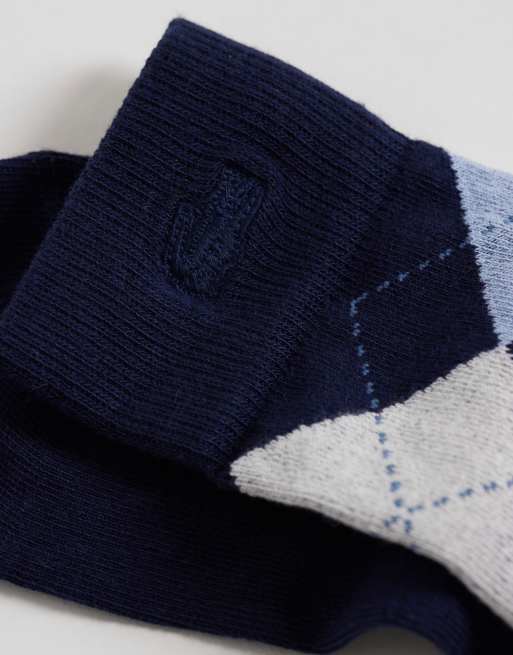 Lacoste 2 pack socks in argyle and blue, 2 of 3