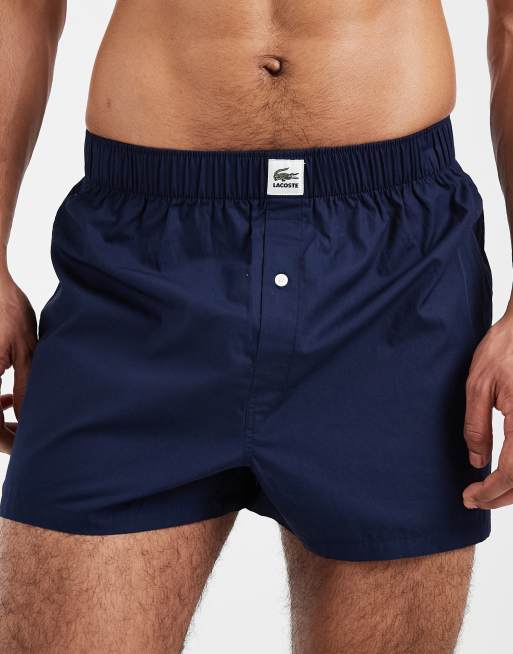 Lacoste 2 pack woven boxers in navy, 3 of 4