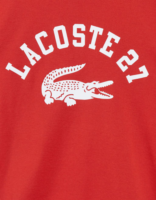 Lacoste 27 croc logo t shirt in red