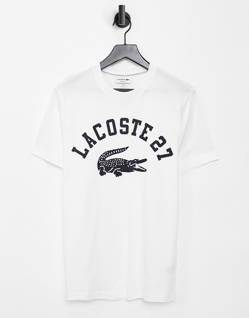Lacoste 27 croc logo t-shirt in white