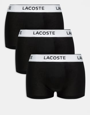 Lacoste 3 Pack Boxer Briefs In Black