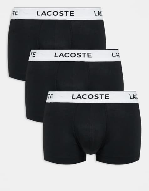 Lacoste 3 pack boxer briefs in black with white waistbands - view 1