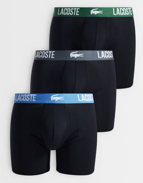 Lacoste 3 pack boxer briefs in black - view 1