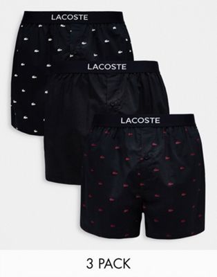 Lacoste 3 pack boxers in black