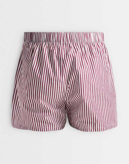 Lacoste 3-pack boxers med logga och vävd bomull i burgundy, 3 av 3