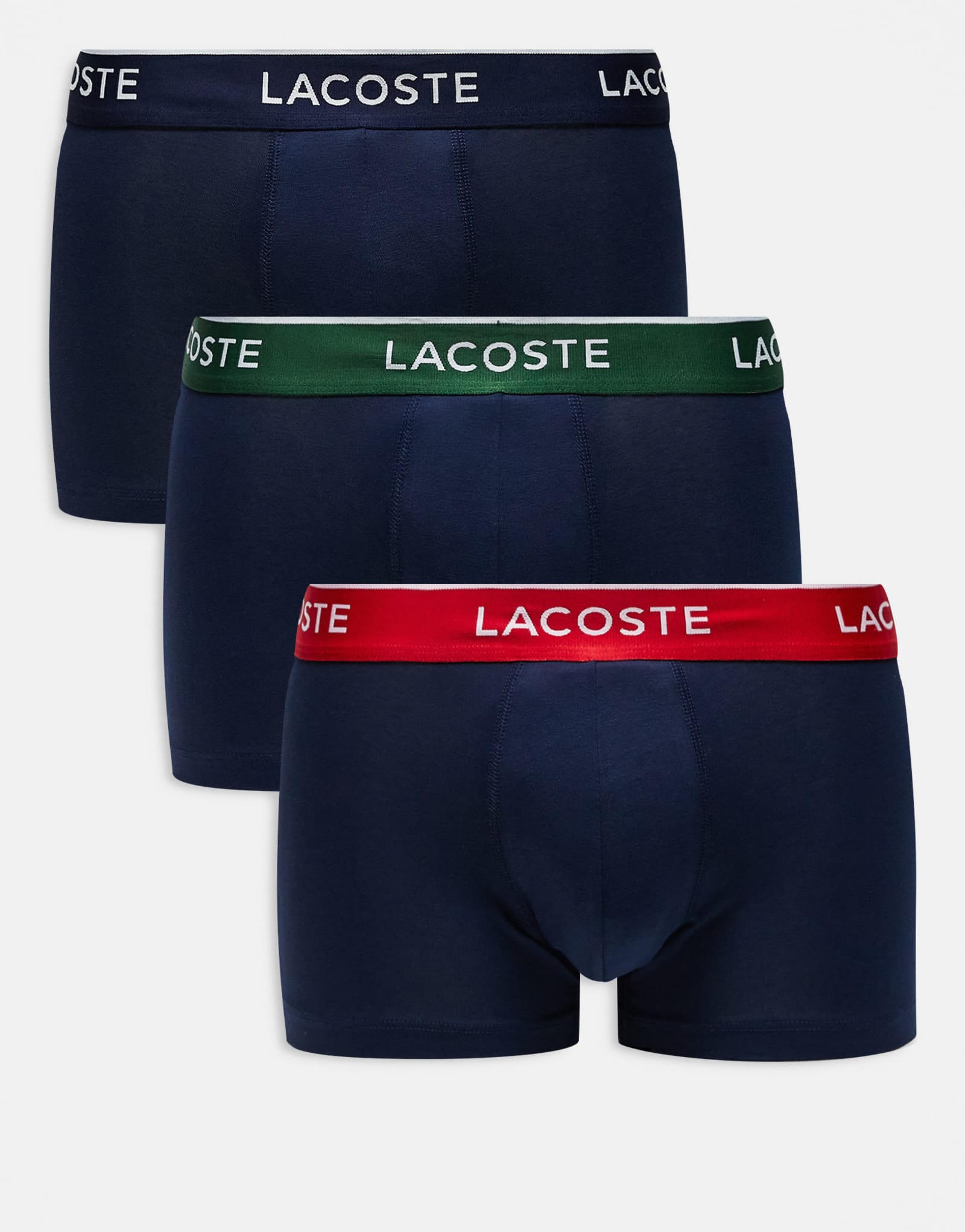 Трусы Lacoste из 3-х упаковок черного/красного цвета