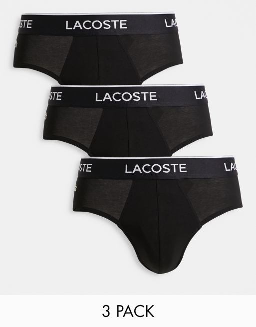 Lacoste 3 pack briefs in black | ASOS