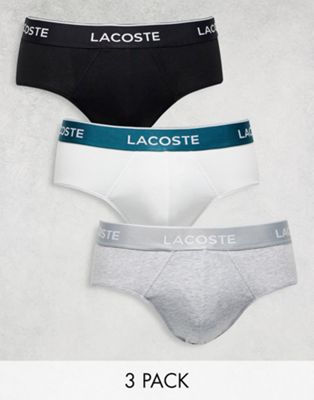 Lacoste 3 pack briefs in black