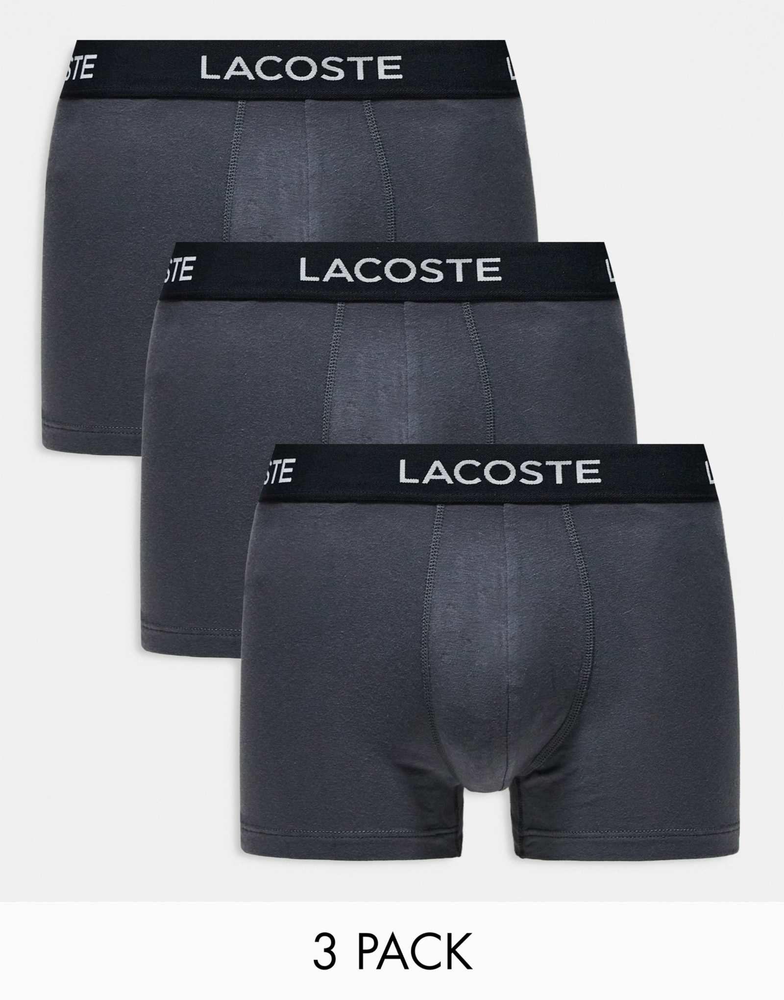 Трусы Lacoste из 3-х упаковок темно-серого цвета