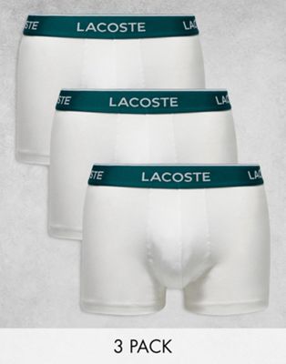 Lacoste 3 pack casual black trunks in white