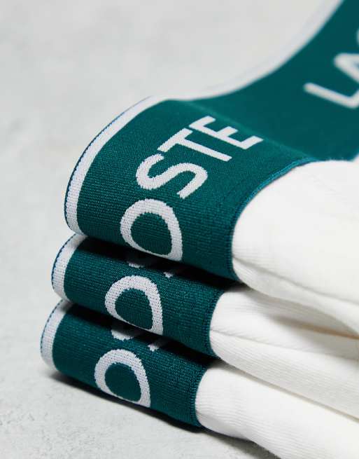 Lacoste 3 pack casual black trunks in white