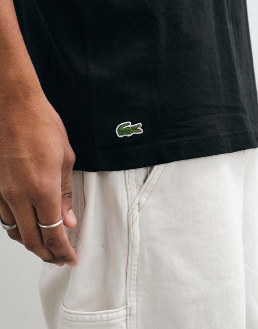 Lacoste 3 pack cotton crew neck t-shirts in black, white and green, 3 of 5