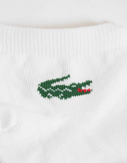 Lacoste 3-pack enkelsokken met croc-logo in wit, 3 van 3