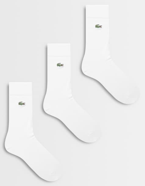 Lacoste 3 pack logo long jersey socks in white - view 1