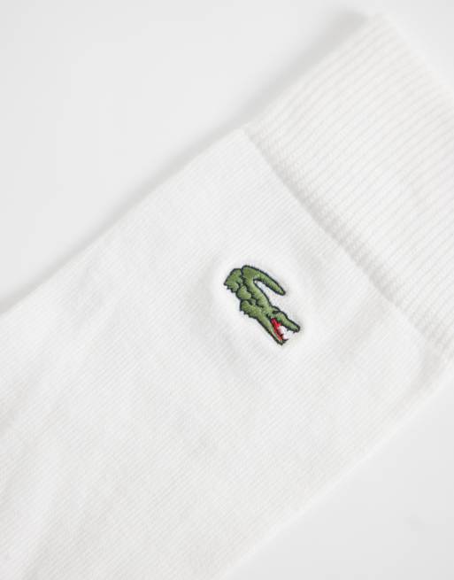 Lacoste 3 pack logo long jersey socks in white , 2 of 3