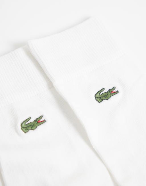 Lacoste 3 pack logo long jersey socks in white , 3 of 3