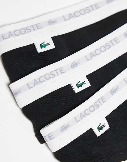 Lacoste 3 pack logo thongs in black, 3 of 4