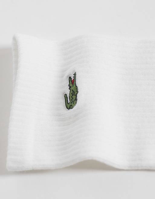 Lacoste 3 pack long cotton socks in white, 2 of 3