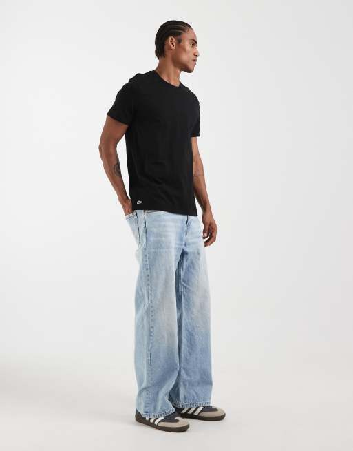 Lacoste 3 pack loungewear t-shirt in black, 3 of 5