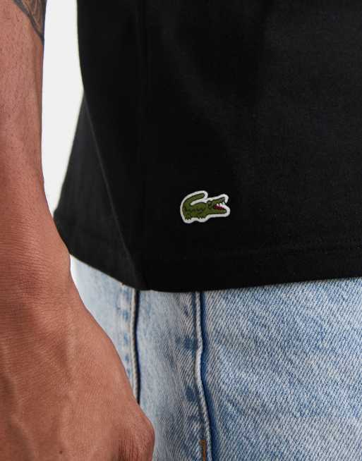 Lacoste 3 pack loungewear t-shirt in black, 4 of 5