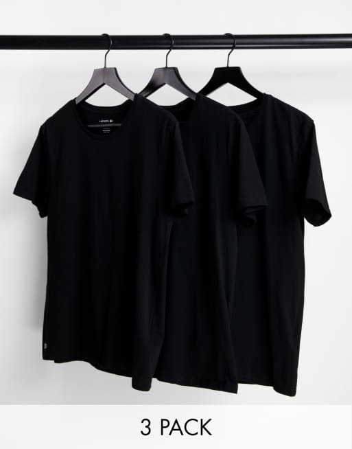 Lacoste 3 pack loungewear t-shirts in black | ASOS