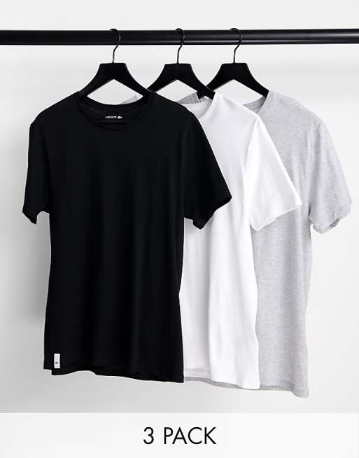 Lacoste 3 pack loungewear t-shirts in multi | ASOS lacoste t shirt 3 pack