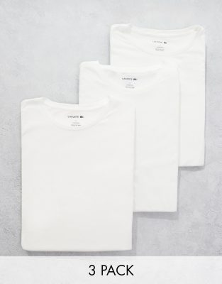 Lacoste Lacoste 3 pack loungewear t-shirts in white