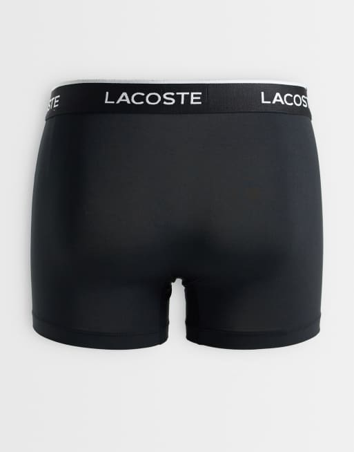Lacoste 3 pack microfibre trunks in black , 2 of 3