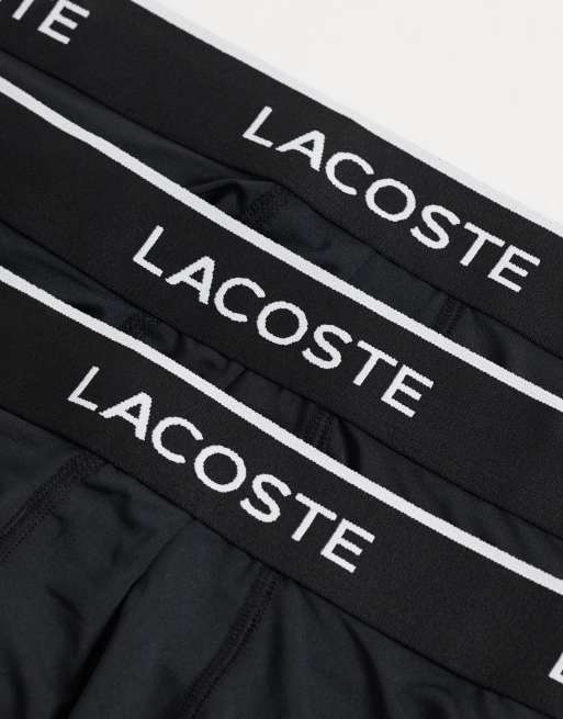 Lacoste 3 pack microfibre trunks in black , 3 of 3