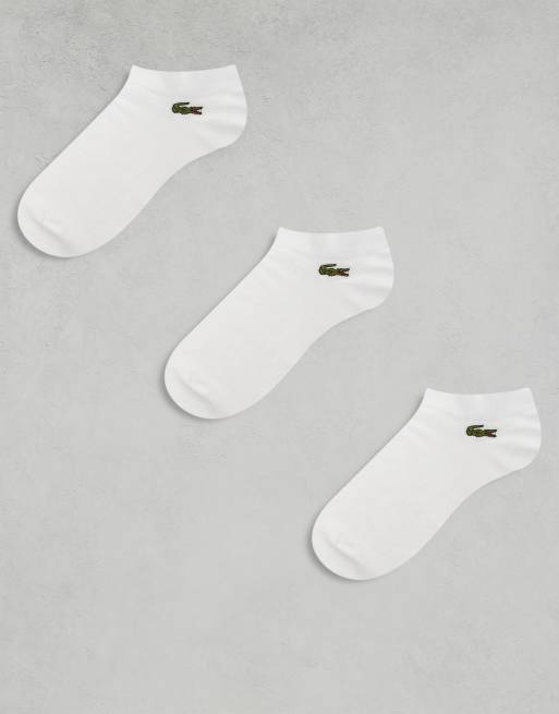 Lacoste 3 pack sneakers socks in white