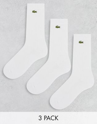 Lacoste 3 pack socks in white