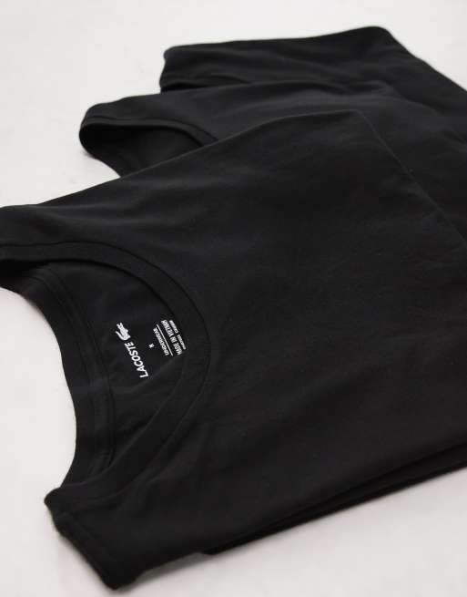 Lacoste 3 pack t-shirts in black
