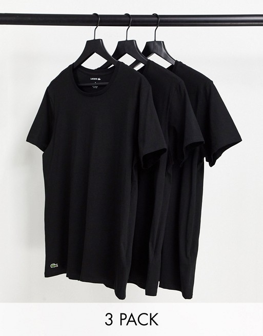 Lacoste 3 pack t-shirts in black