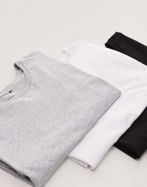 Lacoste 3 pack t-shirts in multi