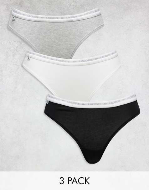 Calvin Klein Underwear Women's Signature Thong 5 Pack, Black/White/Grey,  Large 