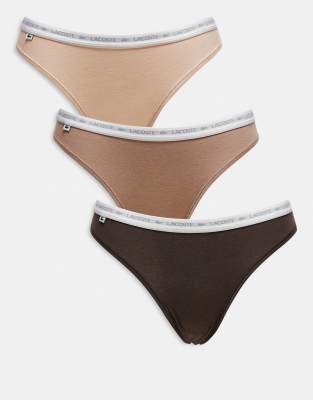 Lacoste 3 Pack Thongs In Multi