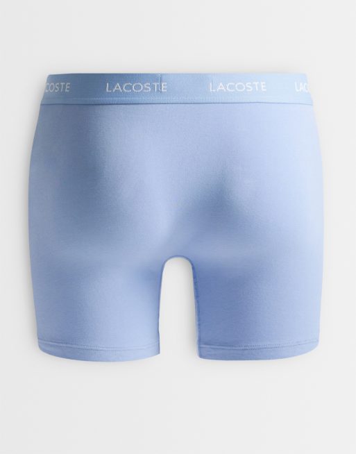 Lacoste 3 pack tonal stretch cotton boxers in blue, 3 of 3